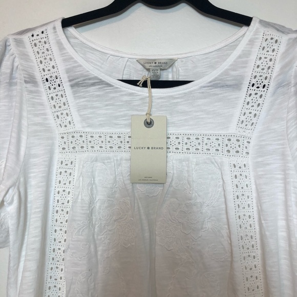 Lucky Brand short sleeve white top size xs - Picture 6 of 8